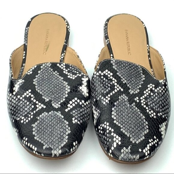 Banana republic flats size 7.5 print python mules - Picture 3 of 11